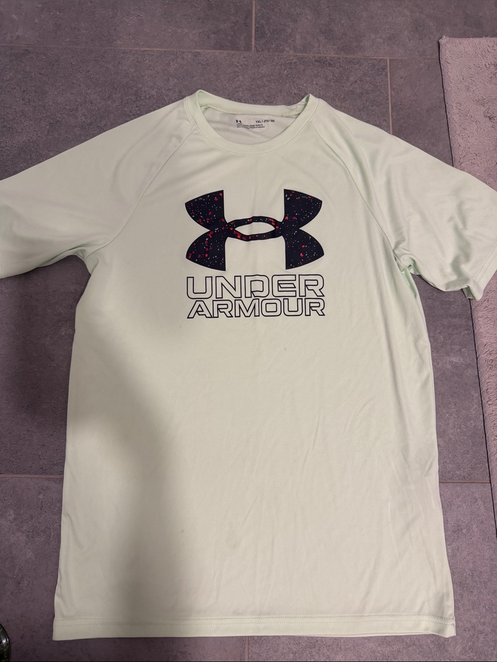 Under Armour Light Green Short-Sleeve Performance Tee with Black Logo